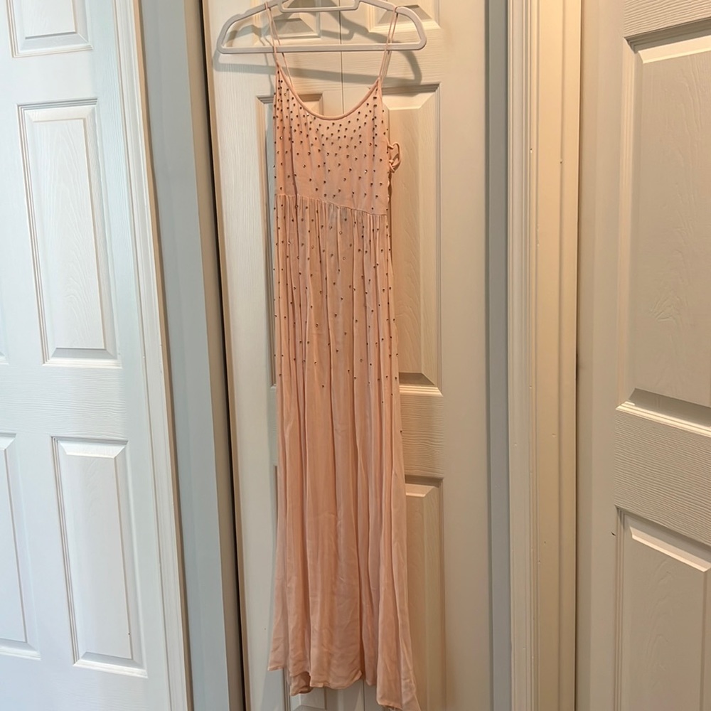 NWT! Free people intimately Rhinestone/Crystal accent strappy maxi dress!! Sz XS